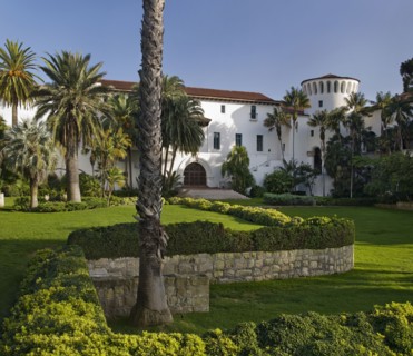 Sunken garden outside Santa Barbara courthouse