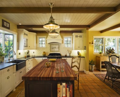 Contemporary kitchen in spanish style home