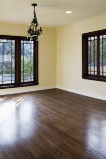 Chandelier hanging in empty room