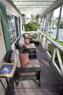 Wicker chairs at porch