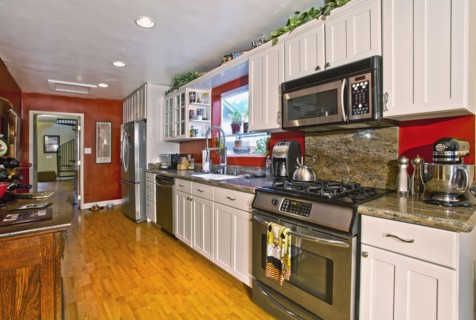 Interior of kitchen in middle class home