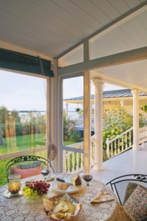 Breakfast set on front porch
