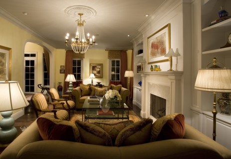 Sitting room with fireplace
