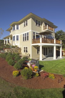 Garden in yard of a single family home