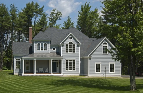 Lawn in front of single family home