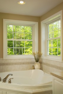 Bathtub in domestic bathroom