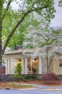 Front exterior California Bungalow and landscaping