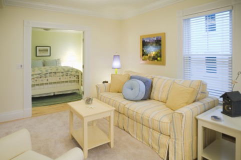 Living room outside of bedroom in apartment home