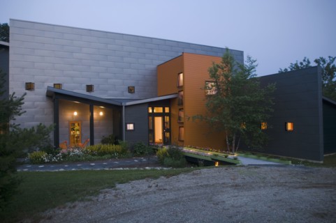 Front entrance to modern home