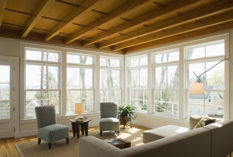 Contemporary furniture in sunroom