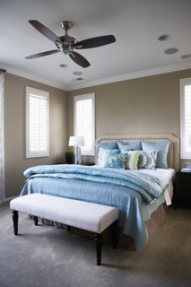 Throw pillows on bed in bedroom