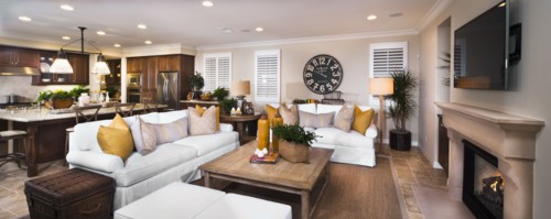 Living room in traditional American home