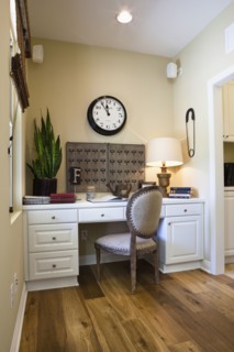 Chair with study table in the corner at home