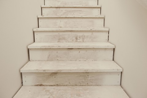 Close-up of stairs at home