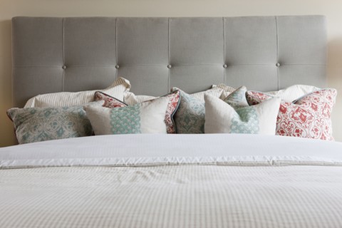 Pillows arranged on bed