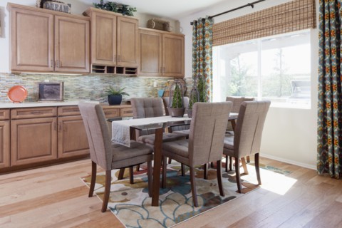 Dining area in domestic kitchen
