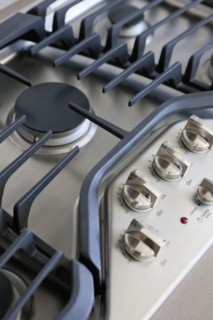 Close-up of gas burner in kitchen