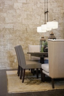 Pendant light above dining table