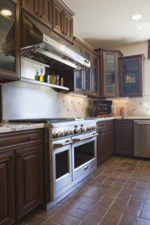 Interior of domestic kitchen