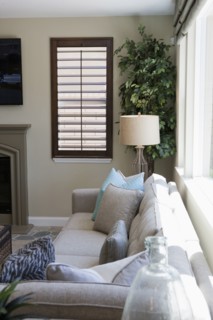 Cushions on sofa in seating area