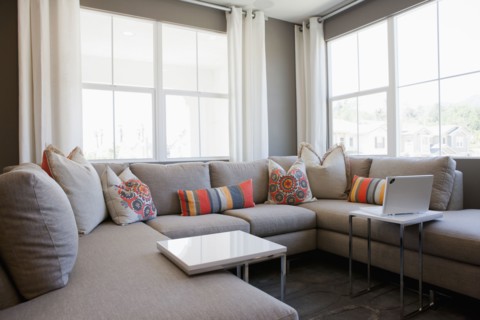 Sofas and end tables in living room