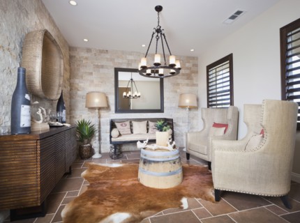 Wingback chairs in living room