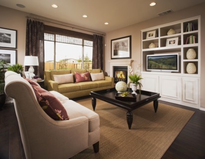 Living room in traditional home