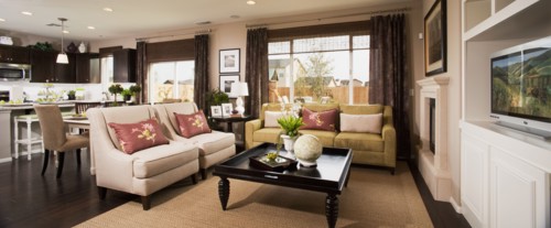 Living room in traditional home