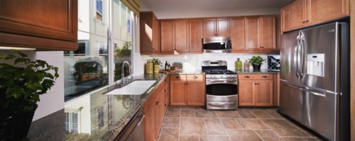 Traditional kitchen with wooden cabinets