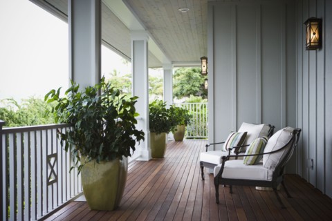 Two chairs on front porch of Hawaiian home