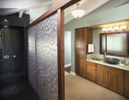 Interior of a bathroom and shower