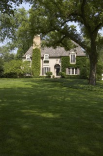 Ivy covered French Normandy style home