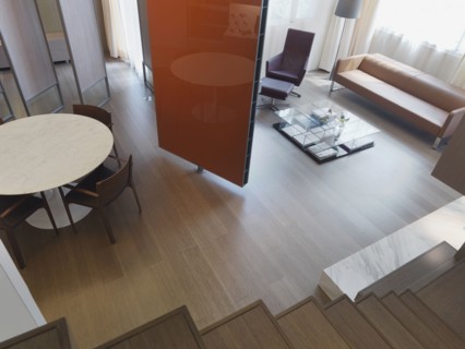 View of living area from staircase