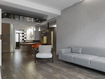 Modern living room with simple furniture