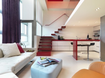 Bright colorful modern home interior