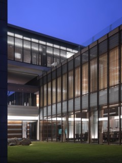 Exterior modern building at dusk