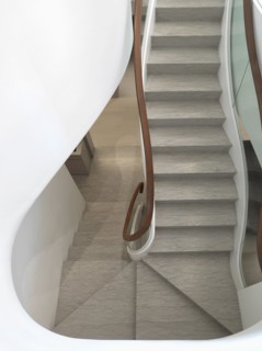 View above modern U shaped staircase