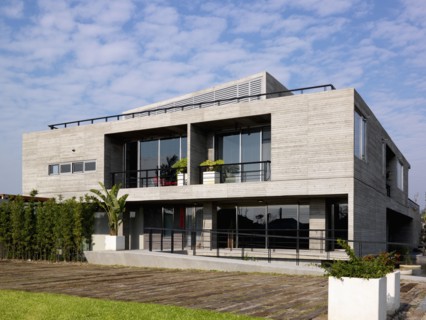 Rear exterior modern home