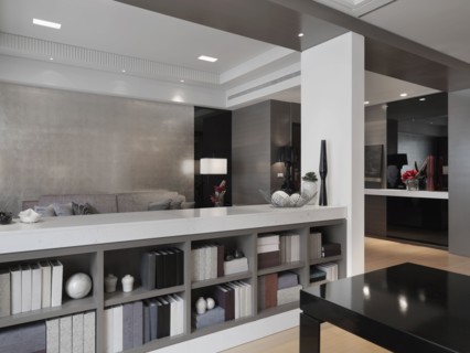 Half bookcase in modern home