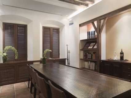 Large wooden dining room table