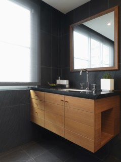 Modern floating bathroom sink