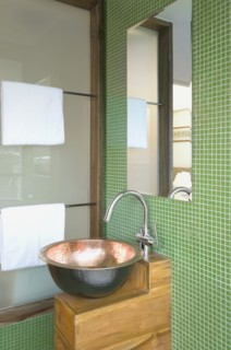 Contemporary copper bowl sink