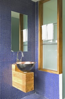 Contemporary copper bowl sink