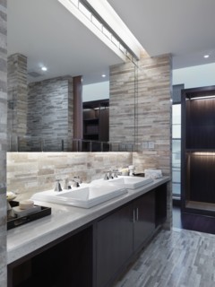 Double modern bathroom sinks