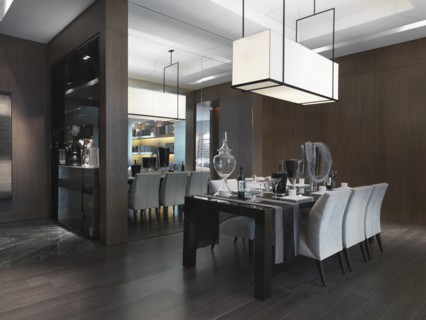 Dining table in modern dining room