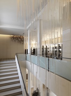 Modern staircase and light fixture