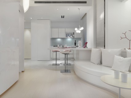 Bright white modern interior