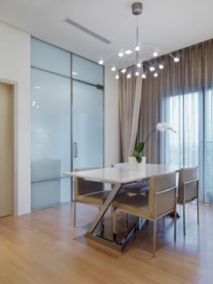 Dining room table in modern home