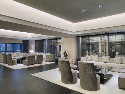 Large sitting areas in modern office building