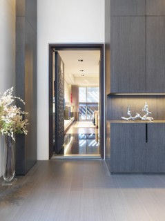 Door and hallway in modern home